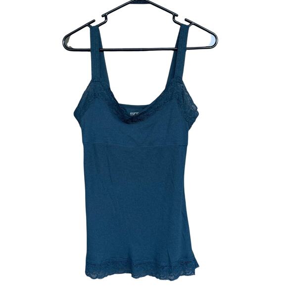 Converse One Star Tank Top Womens Medium Blue Lace Trim Cami Lounge Sleepwear - Picture 1 of 11